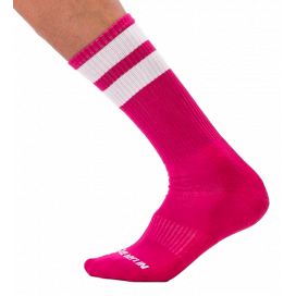 Calcetines de gimnasia rosa-blanco