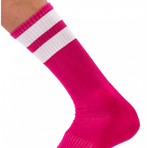 Calcetines de gimnasia rosa-blanco