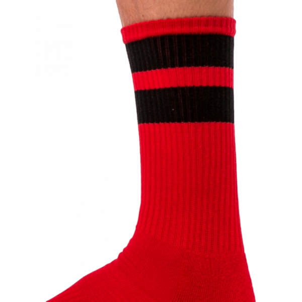 Calcetines de gimnasia rojo-negro