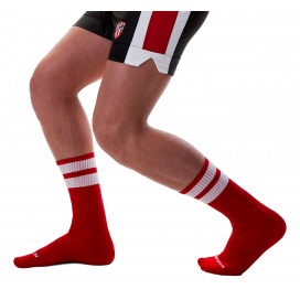Calcetines de gimnasia rojo-blanco