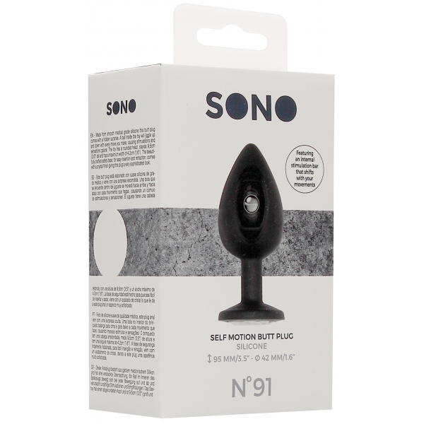 Plug anal de silicona SELF MOTION 8 x 4 cm negro
