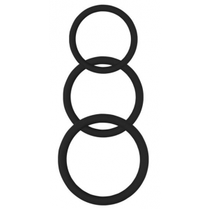 Get Lock Set di 3 cockring in silicone Magnum Force nero