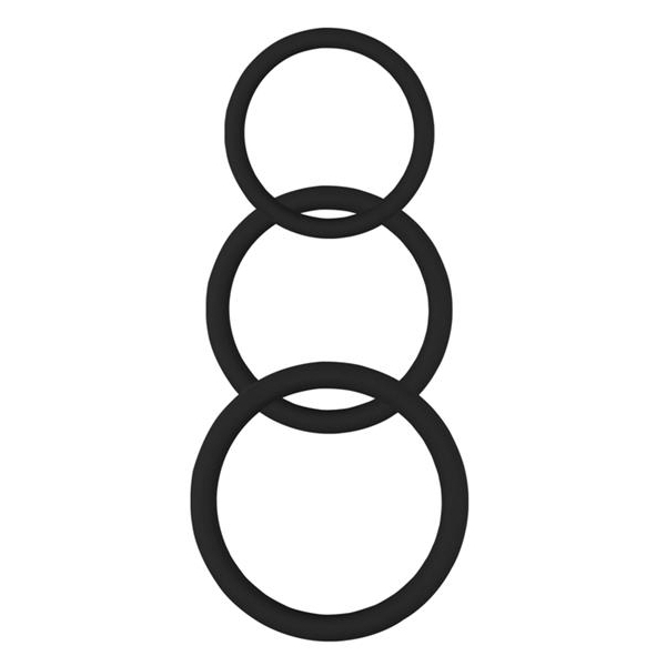 Set of 3 Magnum Force Black Silicone Cockrings