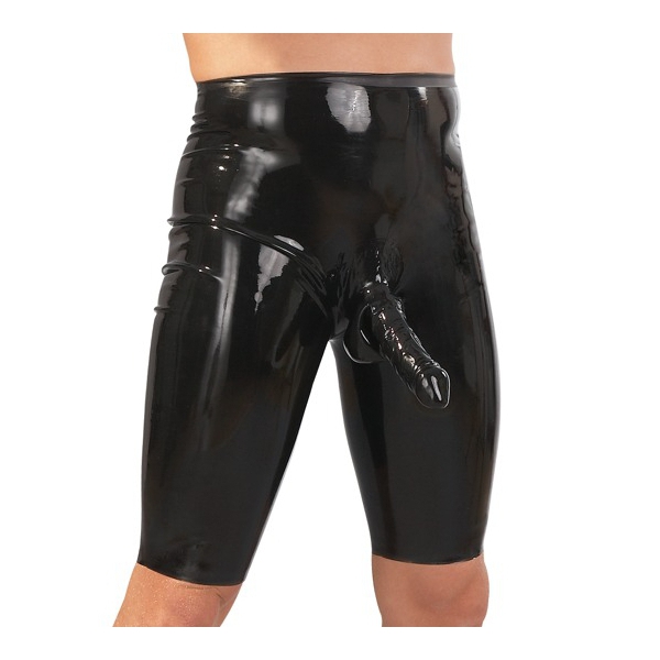 Latex Wielershort met Penis Mouw