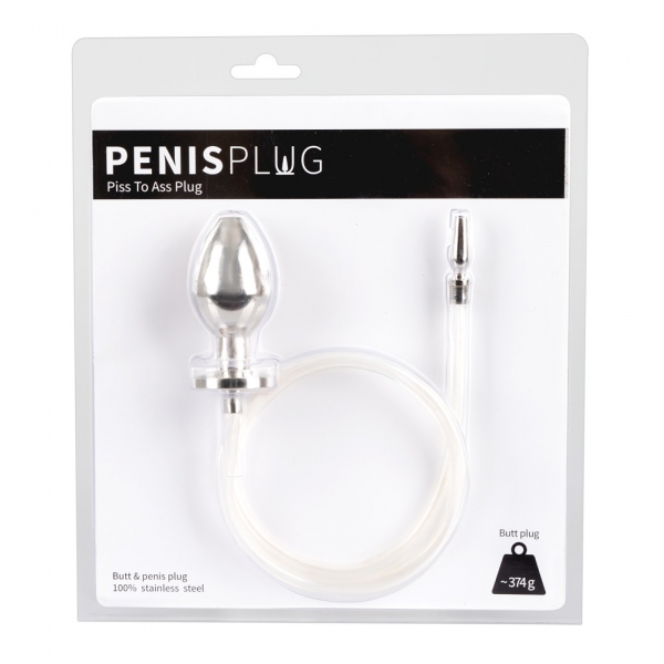 Penisplug met anale plug voor Uro play