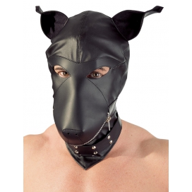 Dog Fetish Hood Black Faux
