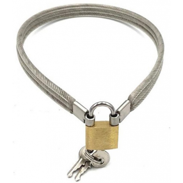 Colar de Metal Slave Lock com Cadeanos