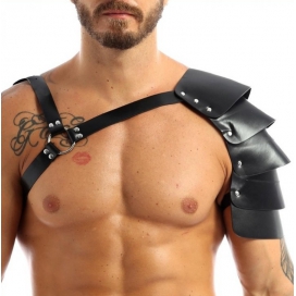 One Armor Softgeschirr mit Schulterriemen aus Kunstleder schwarz