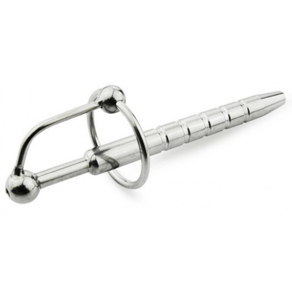 Penisplug doorboord Pen Strie 12cm - Diameter 10mm