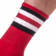 Halbe Socken Streifen Rot Schwarz Weiß