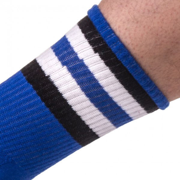 Chaussettes HALF SOCKS Stripes Bleu Noir Blanc