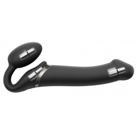 Vibrierender Dildo Strap-On 3 Motoren L 16 x 3.7 cm Schwarz