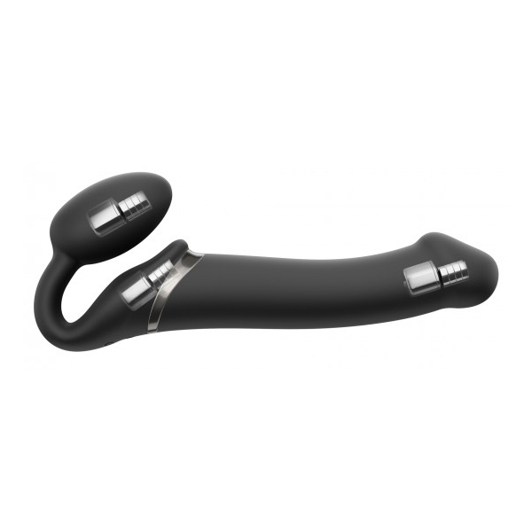 Vibrating Dildo Strap-On 3 Motors L 16 x 3.7 cm Black