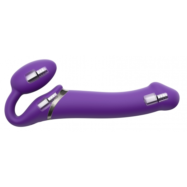 Vibrating Dildo Strap-On 3 Motors L 16 x 3.7 cm Purple