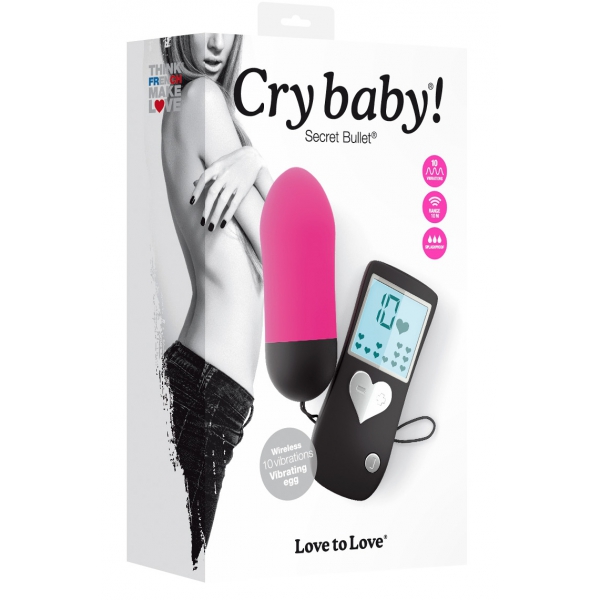 Huevo vibrador inalámbrico Cry Baby 7,5 x 3 cm Rosa