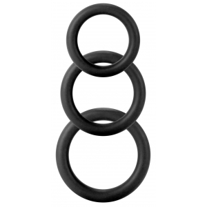 Shots Toys Set of 3 Twiddle Cockrings Black