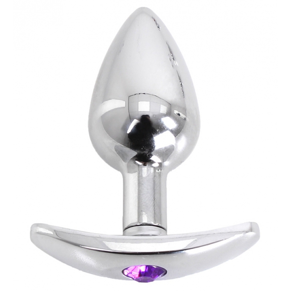 Plug anale Bijou con base curva 6 x 2,8 cm - Bijou Violet