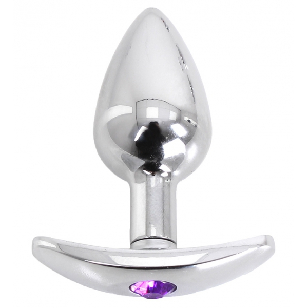 Plug Bijou anal avec base arrondie Curve 6 x 2.8 cm - Bijou Violet