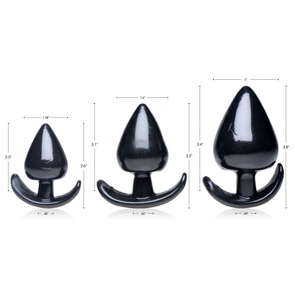 Set of 3 Spades plugs Black