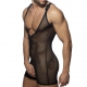 Singlet Mesh Wrestling Suit Black