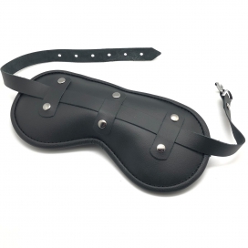 Máscara de Couro Preto Blind Up Padded Leather Mask