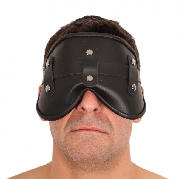 Máscara de Couro Preto Blind Up Padded Leather Mask