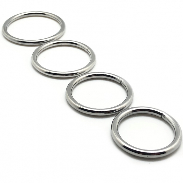 Set of 4 metal cock rings ROUND LIGHT | Diameter from 35 to 50mm