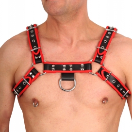 The Red Harness Leather Harness Black-Red