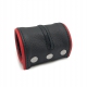 Leather wrist strap - Black/Red with zip