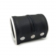 Leather wrist strap - Black/White with zip