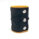 Leather wristband - Black/Yellow- with zip