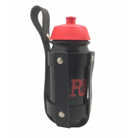 The Red LEATHER BOTTLE HOLDER + BLACK/RED BOTTLE 500ml - The Red