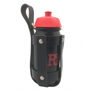 The Red LEATHER BOTTLE HOLDER + ZWART/RED BOTTLE 500ml - The Red