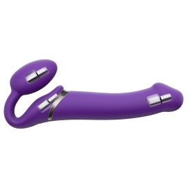 Consolador vibrador STRAP-ON 3 Motors XL 16 x 4,5 cm Morado