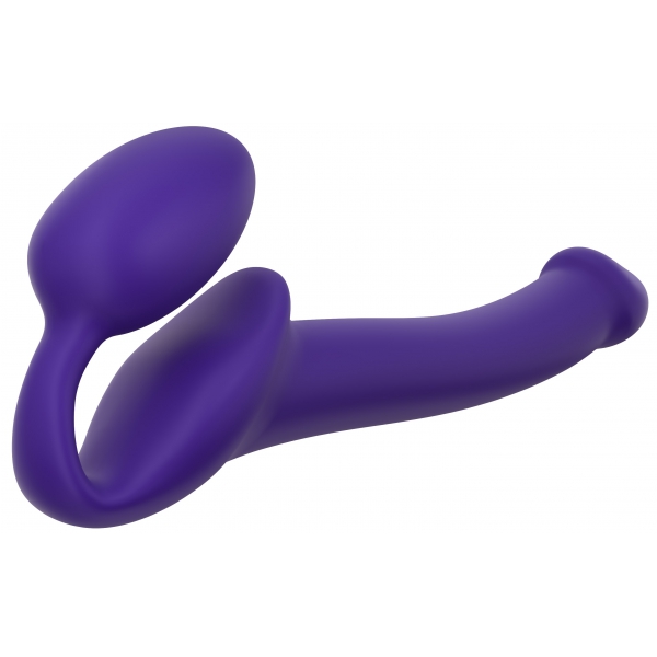 Consolador + Plug STRAP-ON-ME Bendable S 15 x 3,5 cm Morado