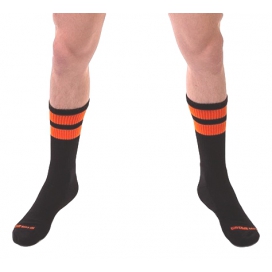 Calcetines de gimnasia negro-naranja fluorescente