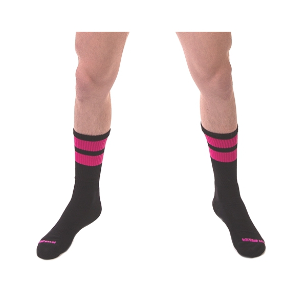 Gym Socks Black-Fluorescent Pink