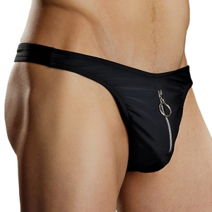 male power Thong Zipper Black