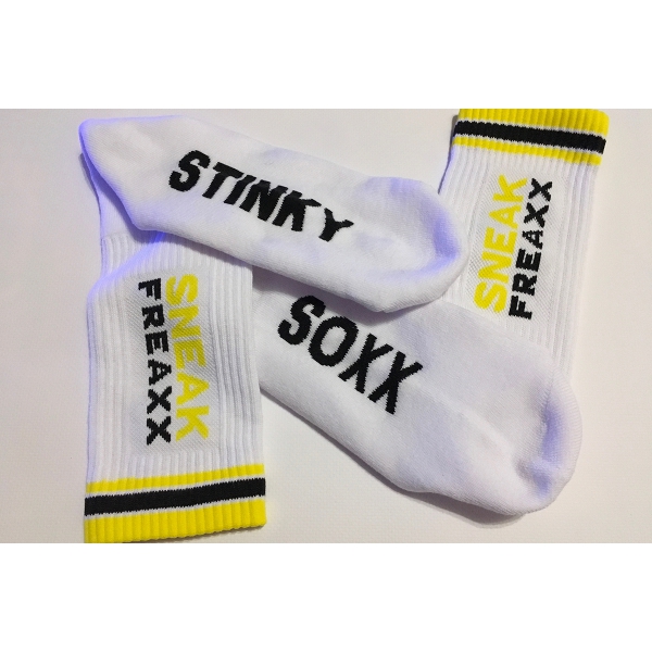 Calcetines STINKY SOXX Blanco-Amarillo