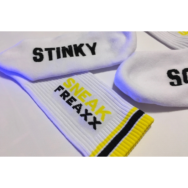 Calcetines STINKY SOXX Blanco-Amarillo