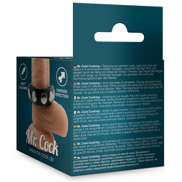 Anillo para el pene con broches de presión Rivet Mr Cock Black