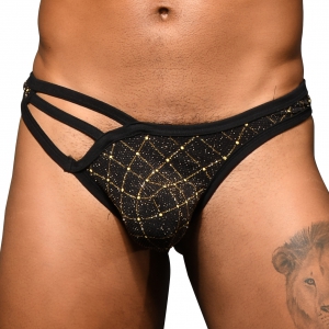 Andrew Christian Perizoma Argyle Glam Nero-Oro