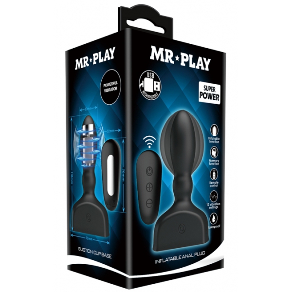 Inflatable vibrating plug Inflat Control Mr Play 9 x 3.3cm