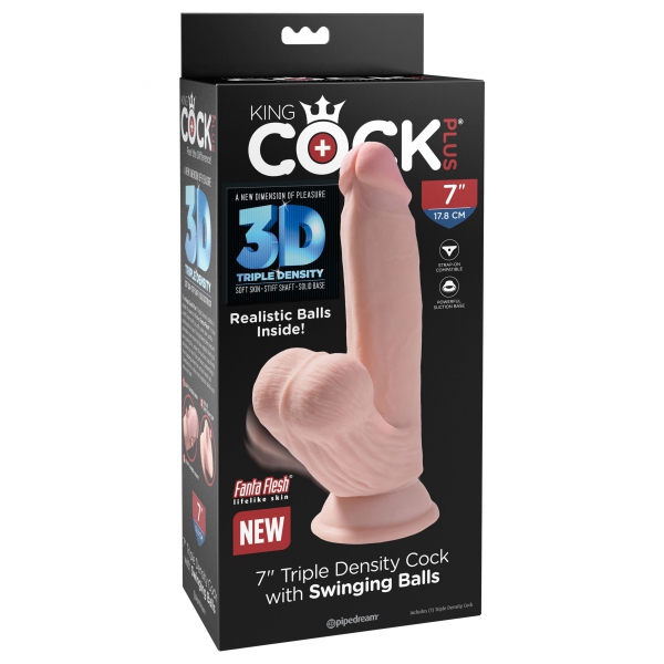 Gode réaliste 3D Cock Swinging Balls 15  x 4 cm