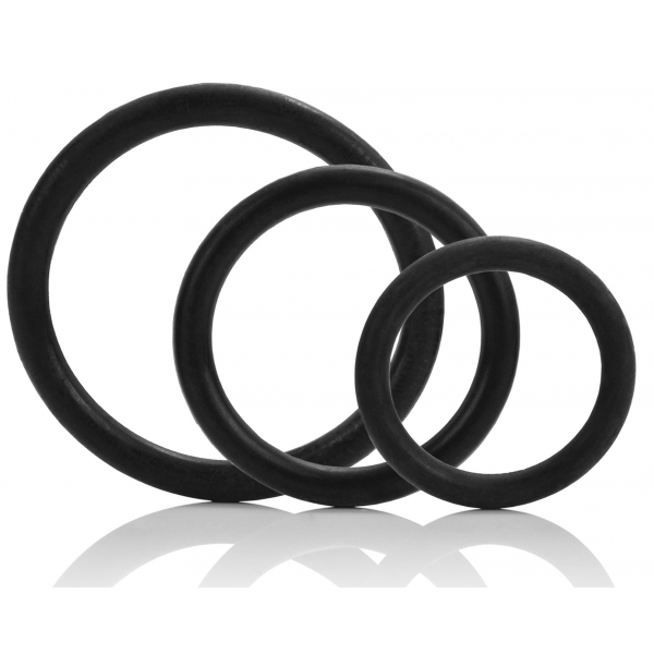 Set of 3 Black Cockrings