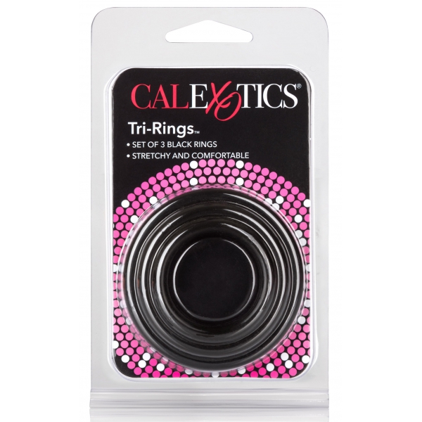 Set of 3 Black Cockrings