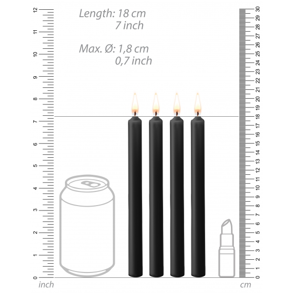 Set of 4 SM Teasing Wax Candles Black