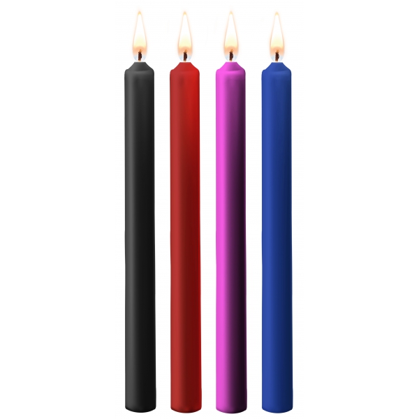 Conjunto de 4 velas multicoloridas de cera para provocação SM