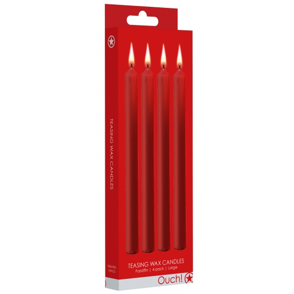 Set of 4 Red Wax Teasing Candles