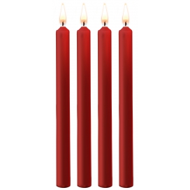 Set di 4 candele di cera stuzzicanti rosso